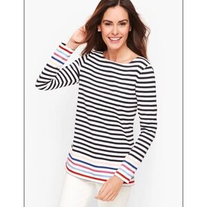 Talbots Authentic Talbots Cotton Tee Harbor Stripe Size XS Coastal Nautical